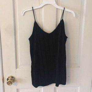 ⭐️Vero Moda Black Velvet Pleated Tank Top